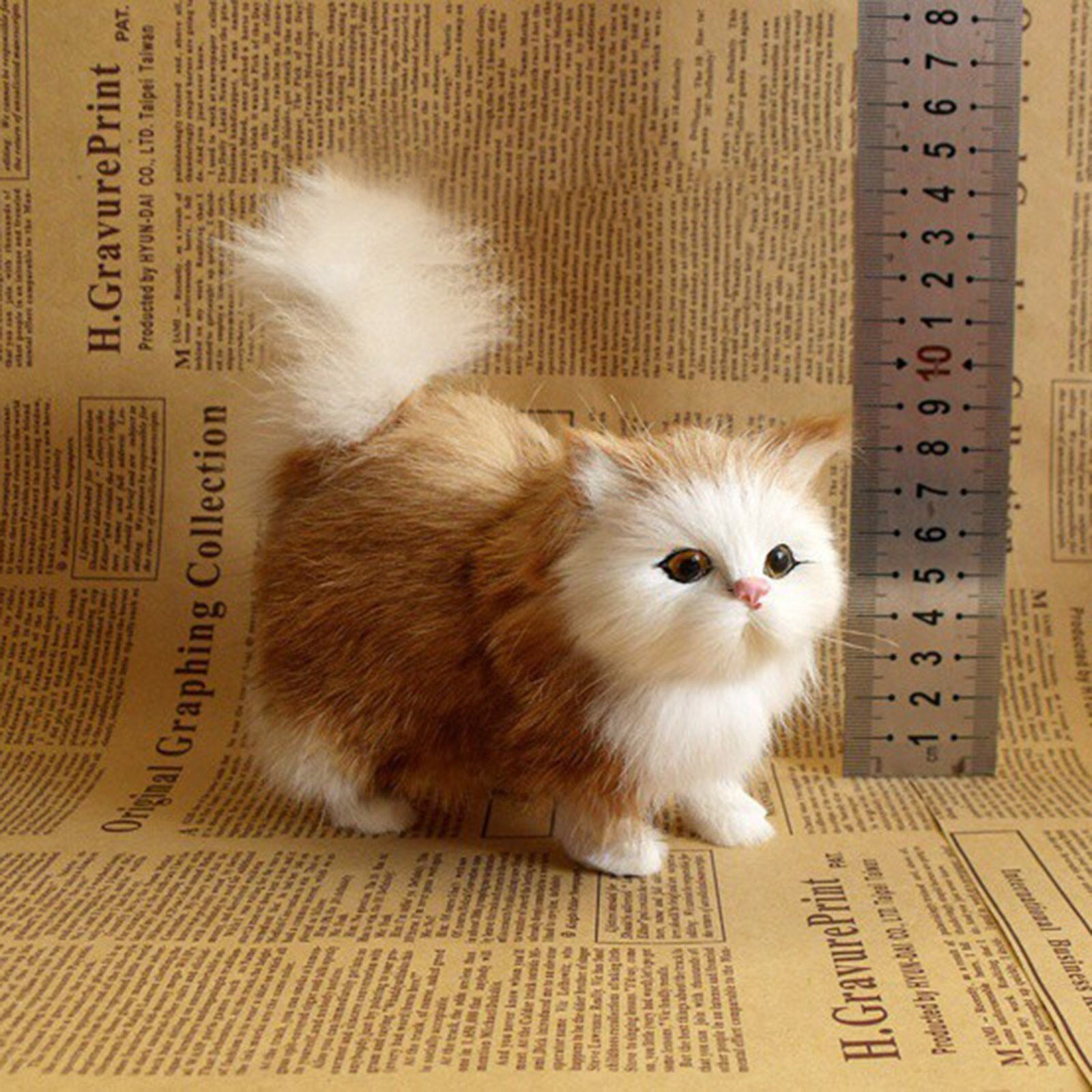 Realistic Kitten Plush - Beige