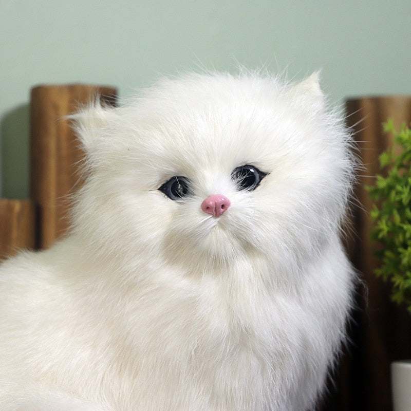 Realistic White Cat Plush