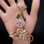 Rhinestone Egyptian Cat Keychain - Light Pink - Cat