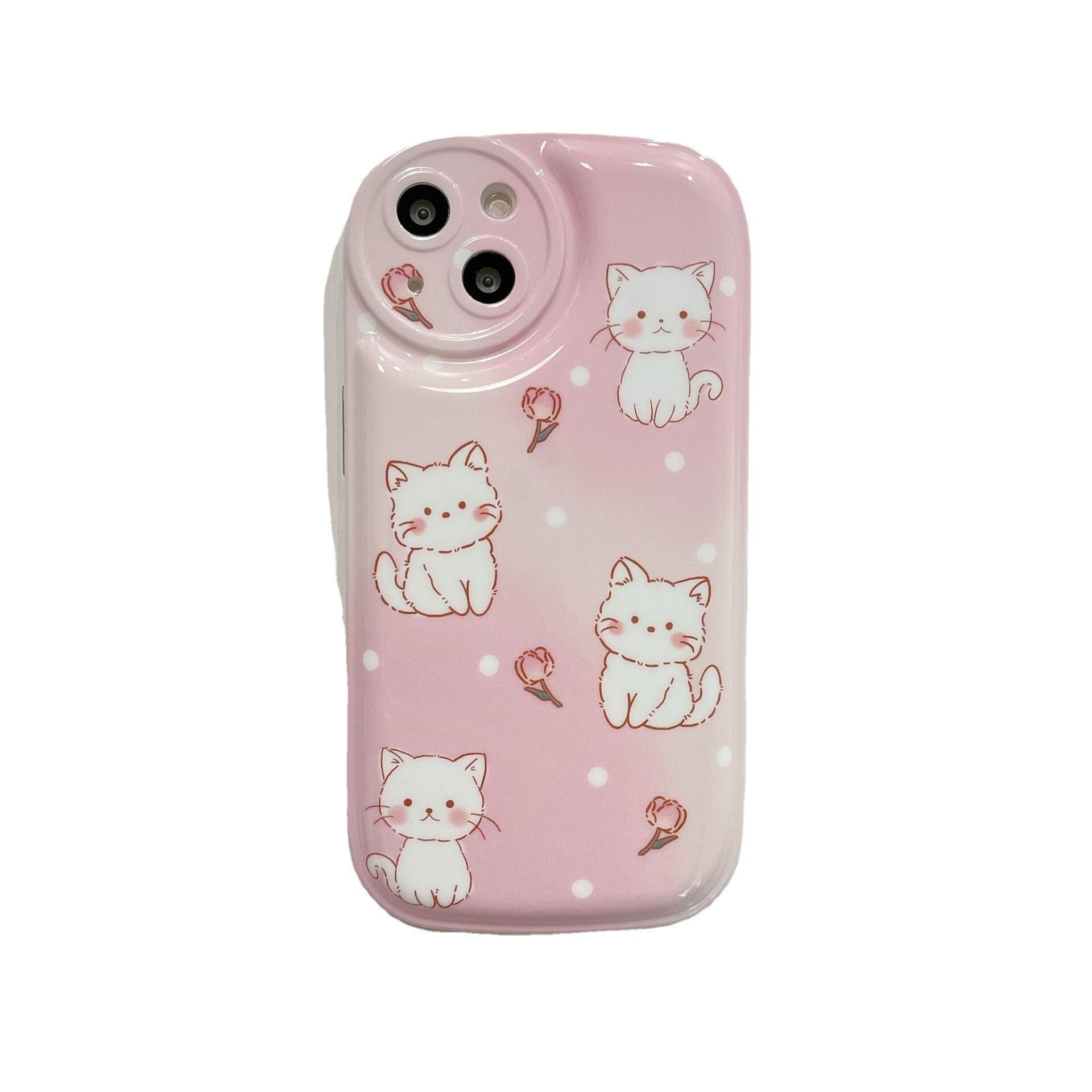 Rose White iPhone Cat Phone Case - Cat Phone Case