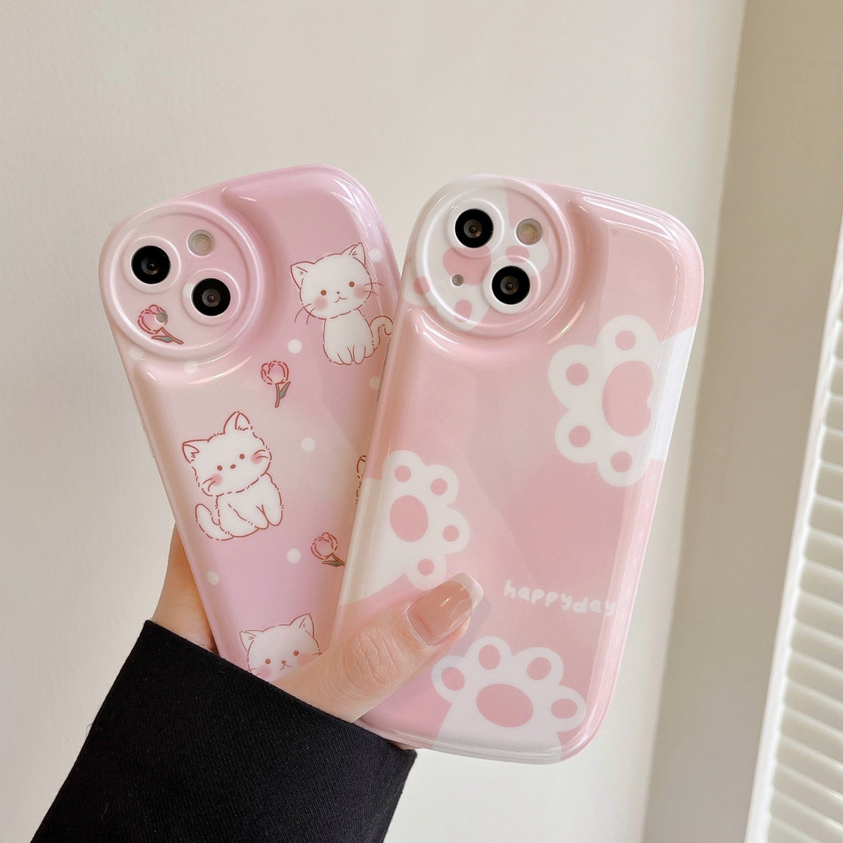 Rose White iPhone Cat Phone Case - Cat Phone Case