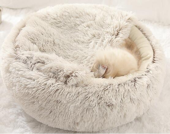 Round Cat Bed - Coffee / 35cm
