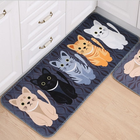 Rugs with Cats - Blue / 50x80cm