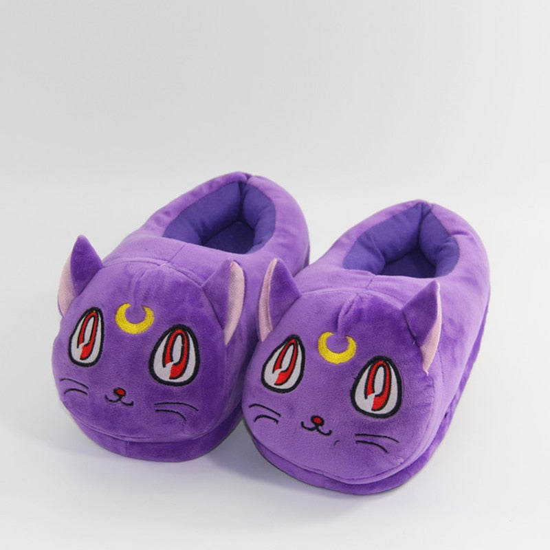 Sailor Moon Slippers - Purple / 39 - Cat slippers