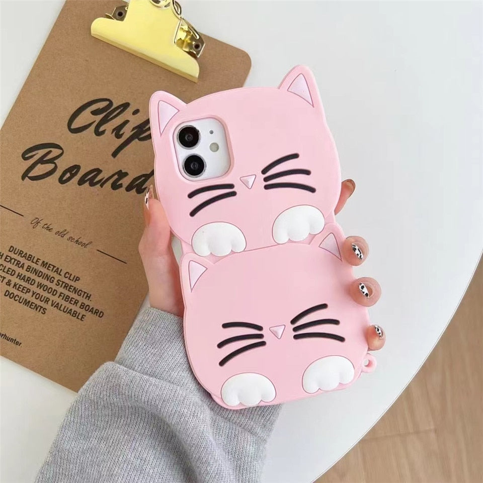 Samsung Cat Shaped Phone Case - For Galaxy A53 5G / Pink -