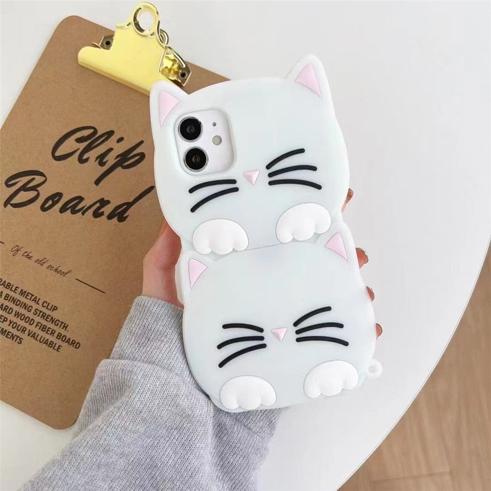 Samsung Cat Shaped Phone Case - For Galaxy A53 5G / White -