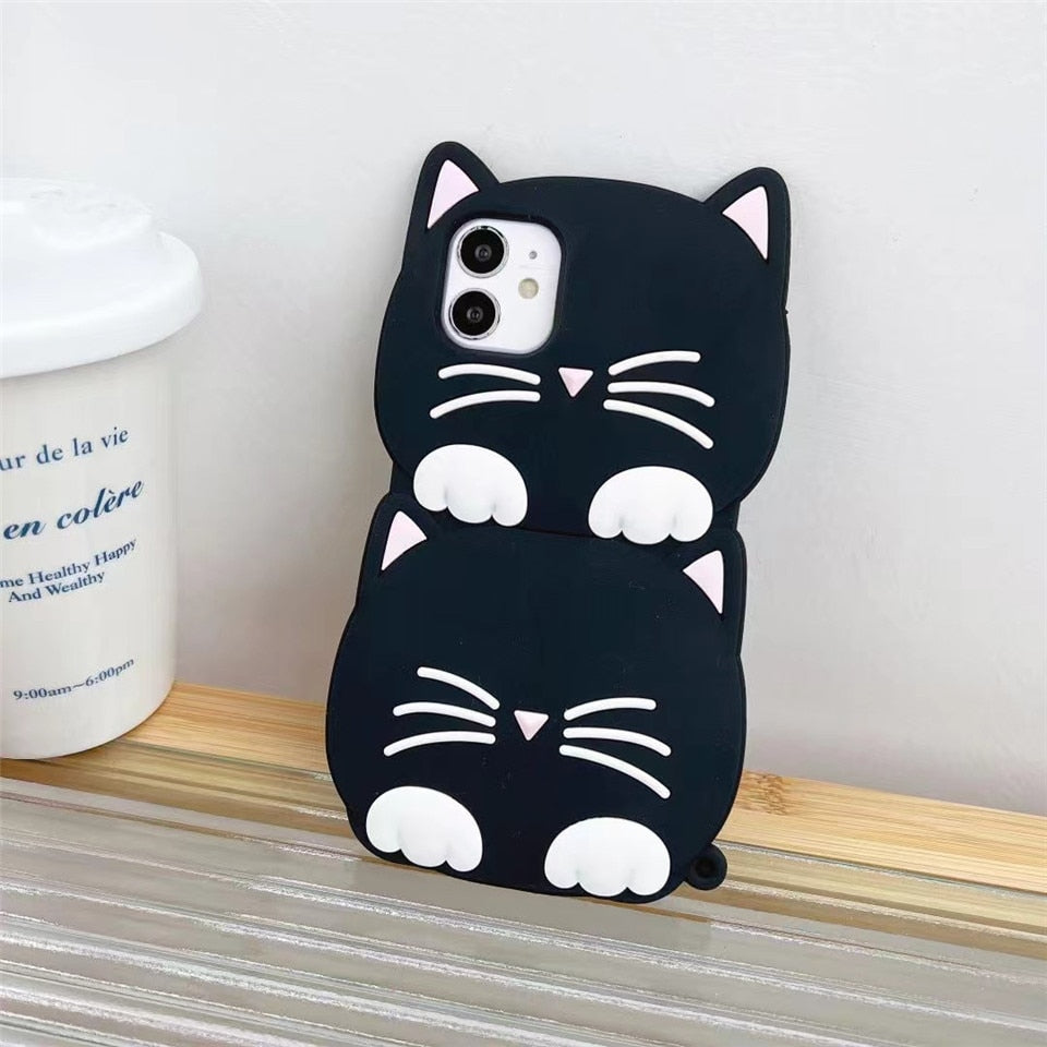 Samsung Cat Shaped Phone Case - For Galaxy A53 5G / Black -