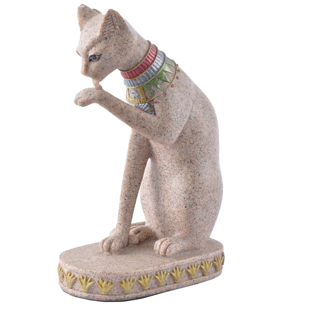 Sand Stone Cat Statue