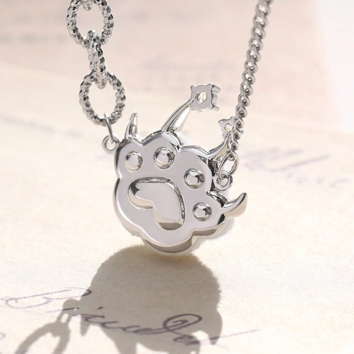 Scaredy Cat Paw Necklace - Cat necklace