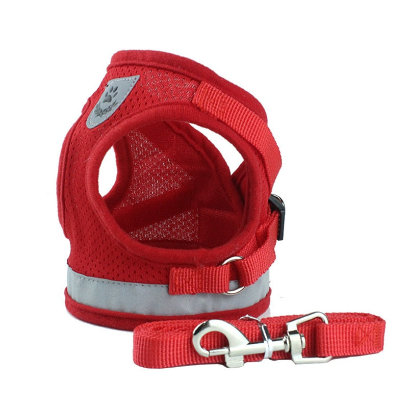Secure Cat Harness - Red Mesh / XS
