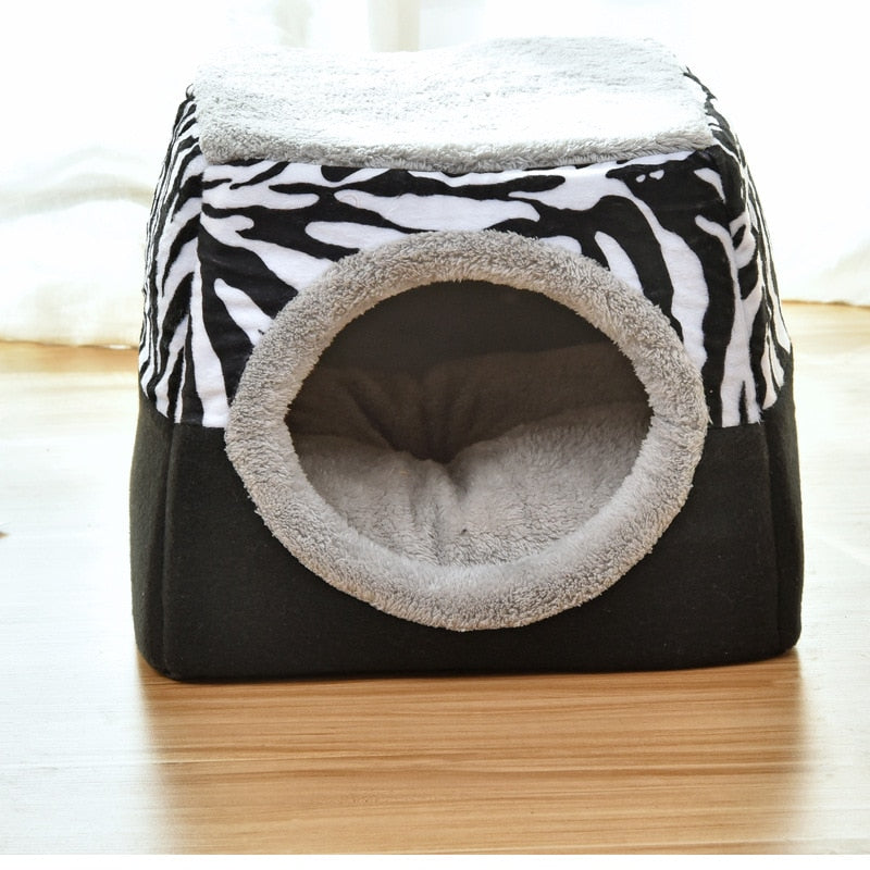 Self warming Cat Bed - Zebra / L 35x33x30cm