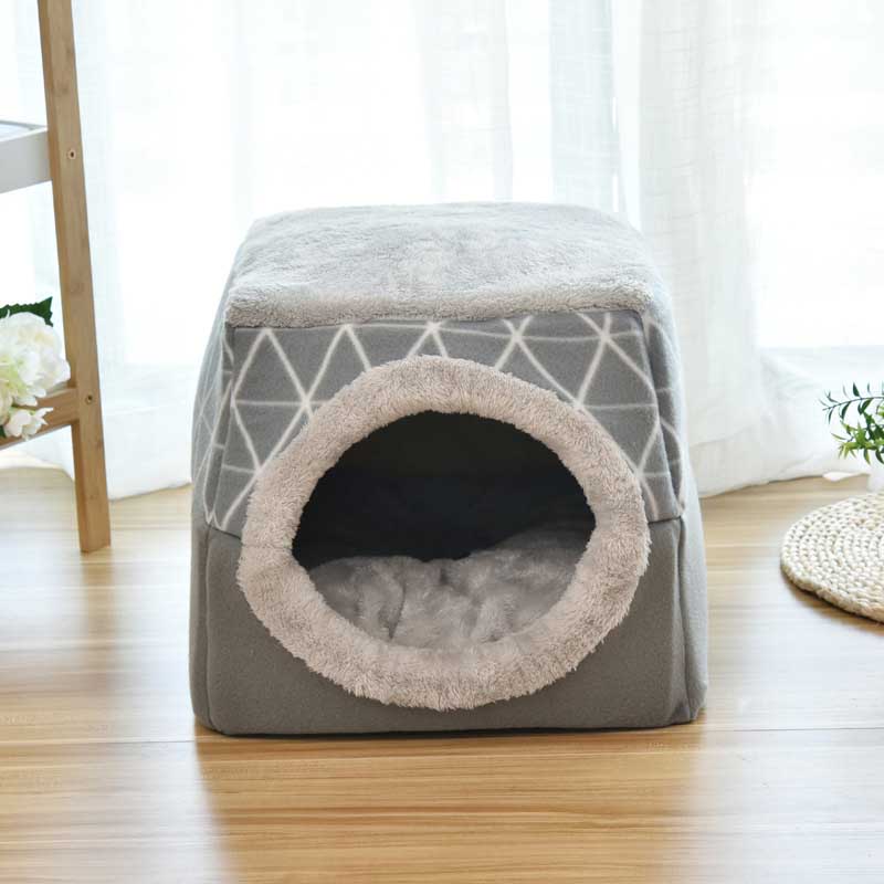 Self warming Cat Bed - Grey / L 35x33x30cm