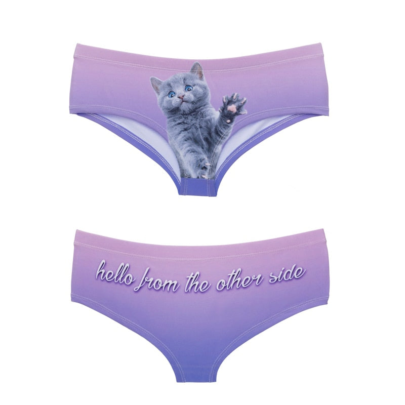 Sexy panties with cat - Violet / One Size - Cat panties