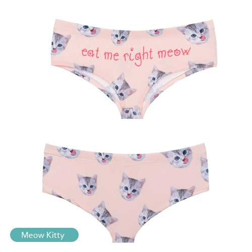 US Soft 100% Cotton Kawaii Cute Sexy Cat Kitten Panty Panties underwear  high cut