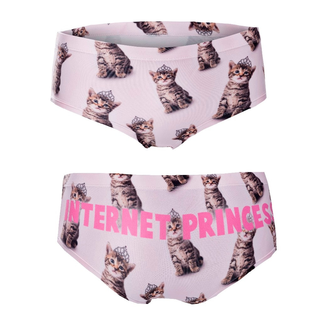 Womens Cat Print Underwear, Organic Womens Knickers, Cat Lady, Cat Lover  Gift, Organic Women's Clothes, Purr, Cat Mad Gift 