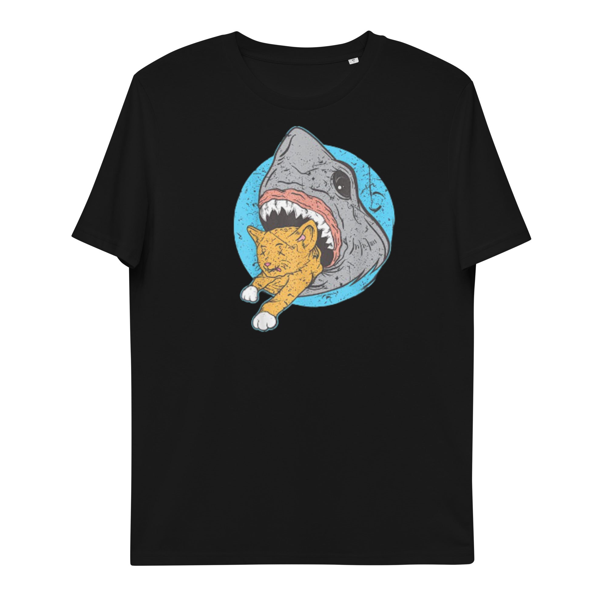 Shark Eating cat shirt - Black / S