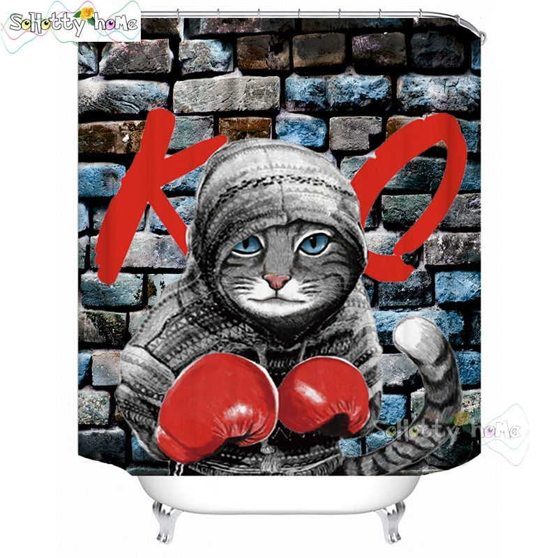 Shower Curtains with Cats - A11YL109 / W90xH180cm