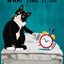 Silly Cat Posters - A4 21x30cm No Frame / Blue - Cat poster