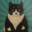 Silly Cat Posters - A4 21x30cm No Frame / Green - Cat poster