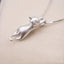 Silver Cat Necklace - Cat necklace