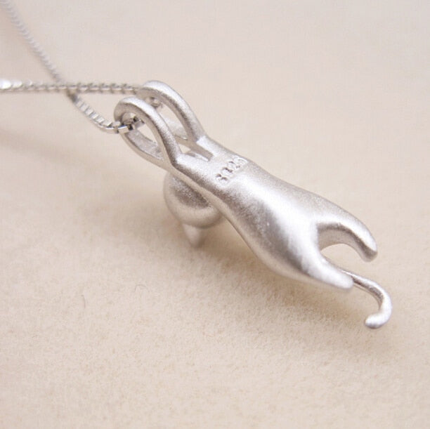 Silver Cat Necklace - Cat necklace