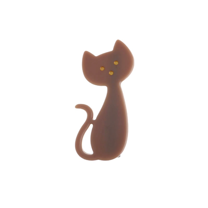 Simple Cat Hair Clip - Brown - Cat hair clips