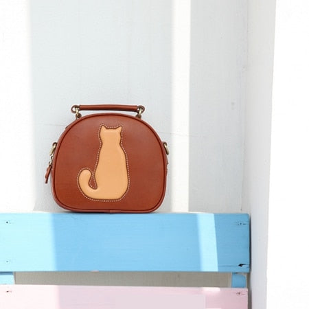 Simple Cat Handbag - Camel - Cat Handbag