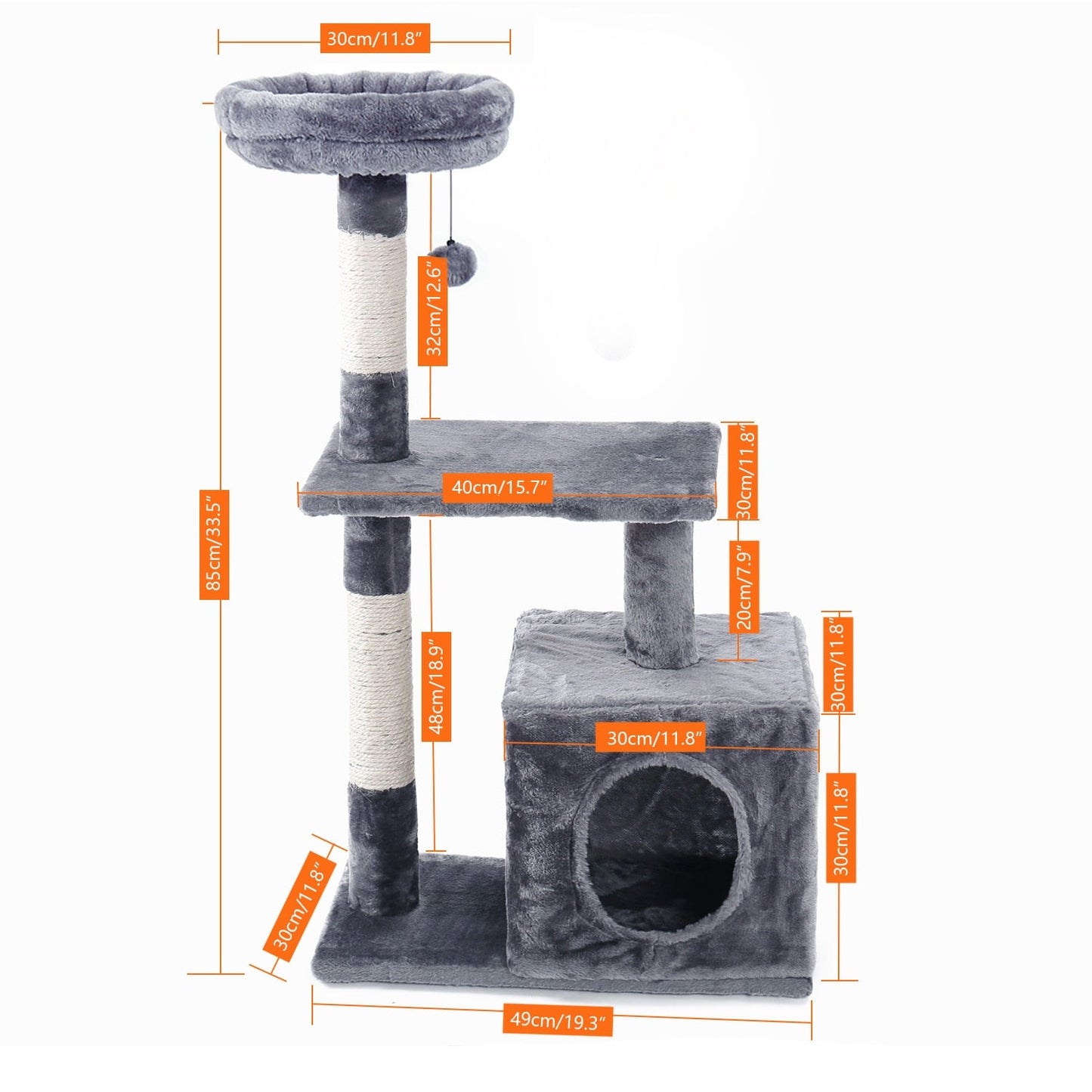 Simple Tiny Cat Tree - Gray / L / United States