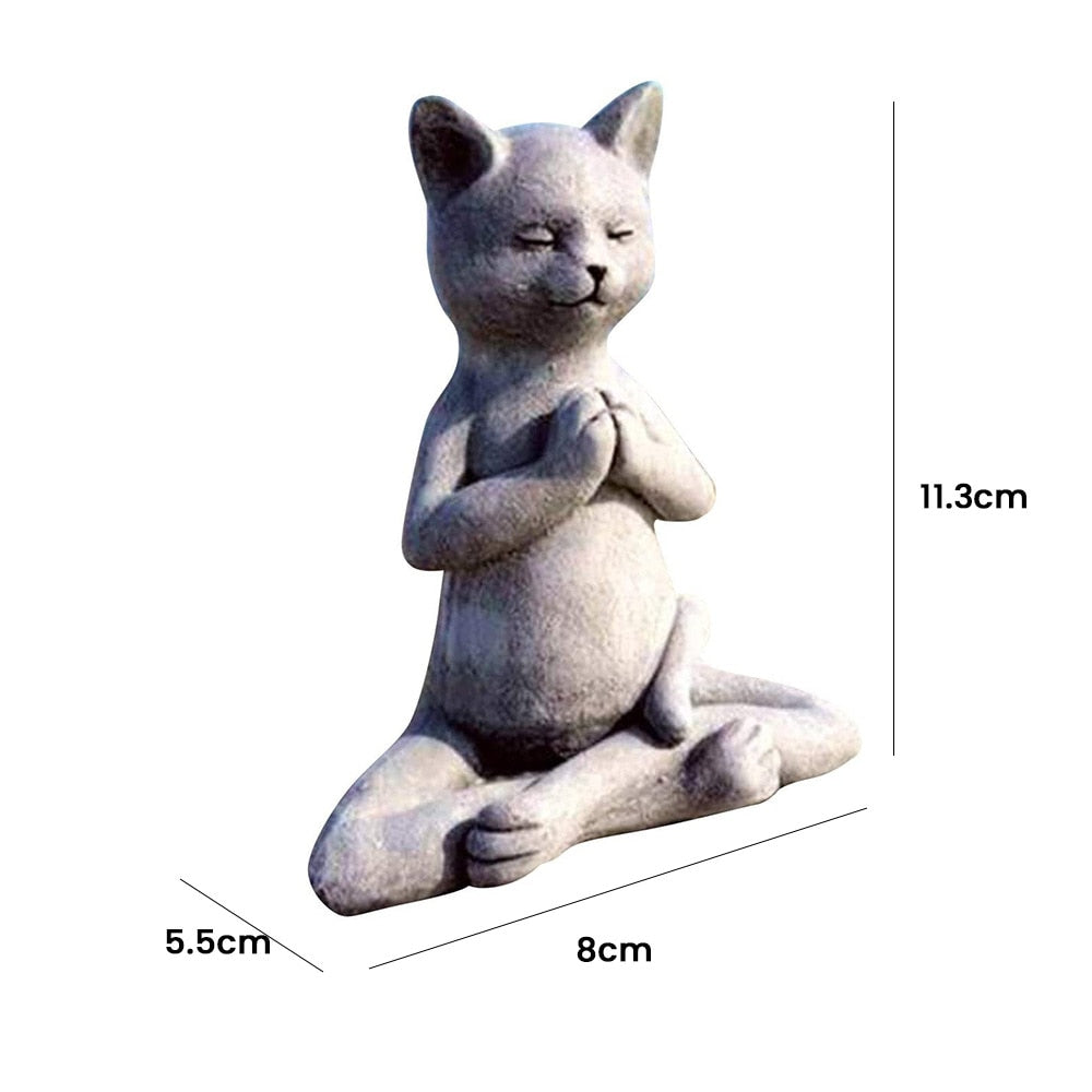 Sitting Cat Statue - Light Grey