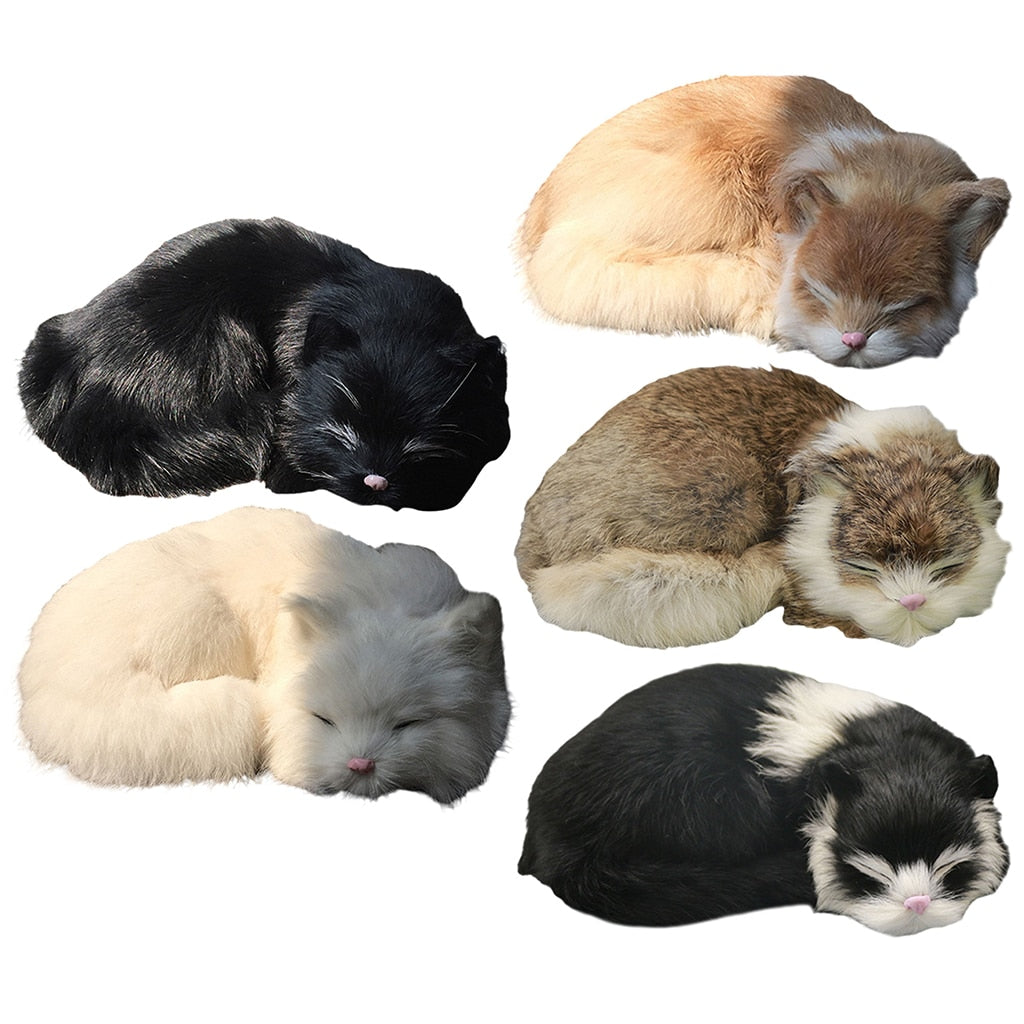 Sleeping Realistic Cat Plush