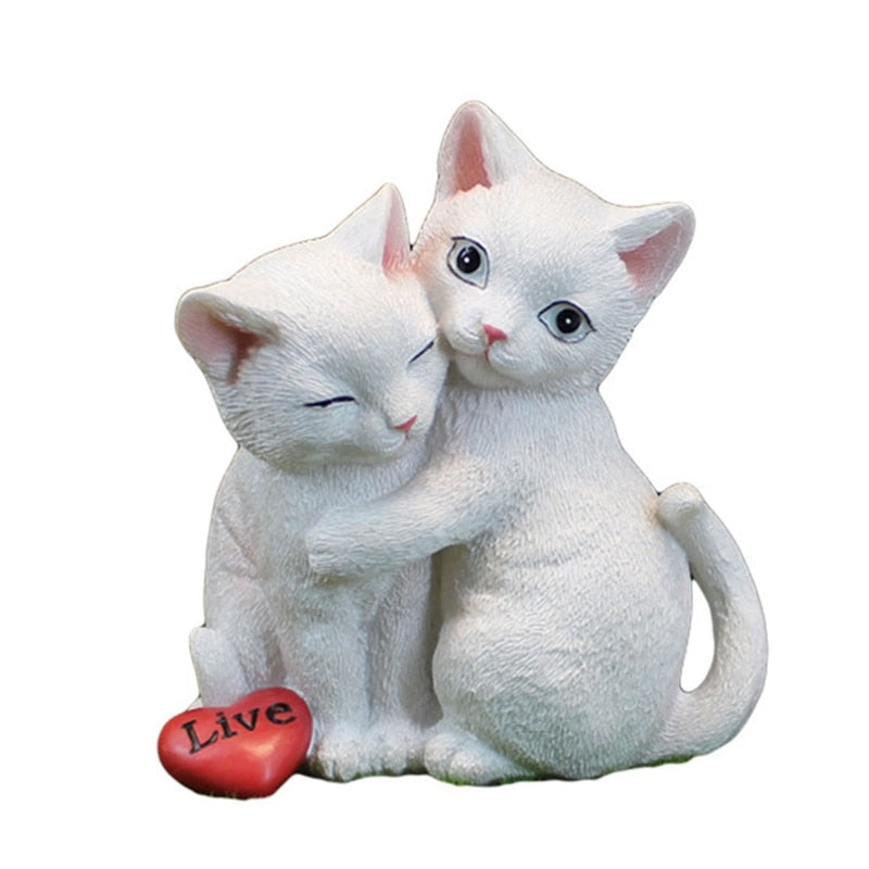 Small Cat Statue - 2 Cats