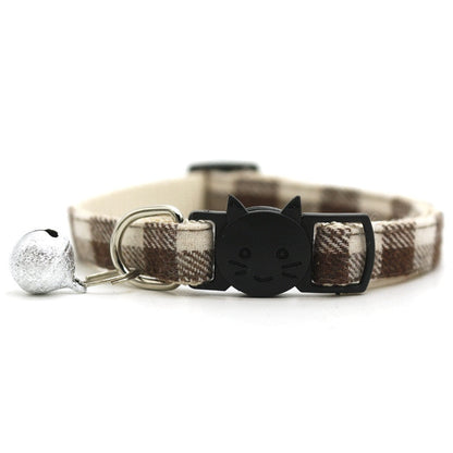 Soft Plaid Cat Collars - Grey - Cat collars