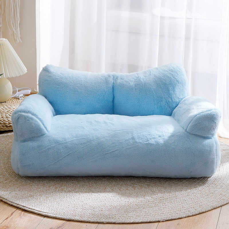 Soft Sofa Cat Bed - Blue