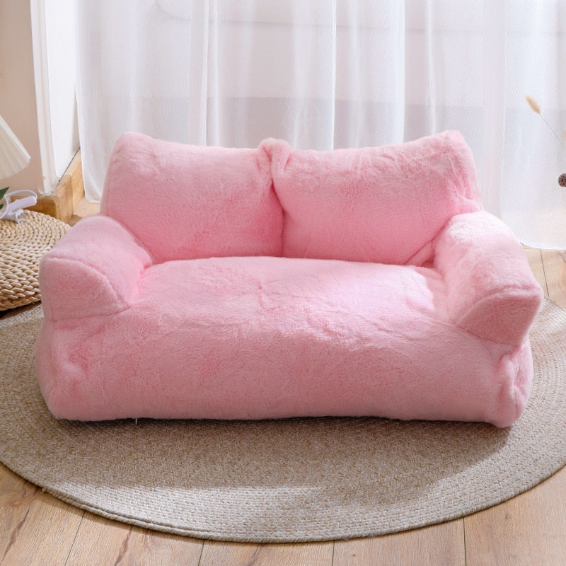 Soft Sofa Cat Bed - Pink
