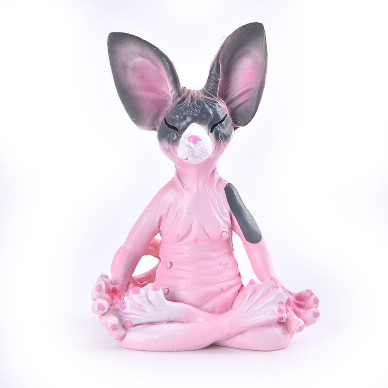 Sphynx Cat Figurines - Pink Black