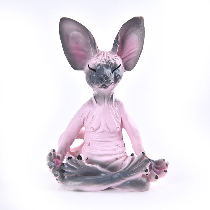 Sphynx Cat Figurines - Pink GRey