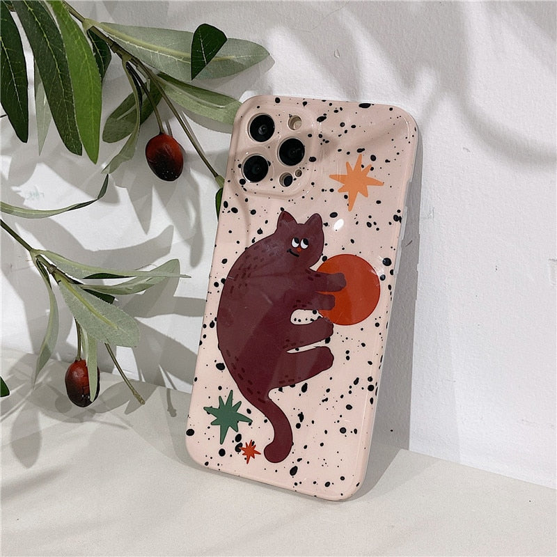 Splash Ink Cat iPhone Case - Cat Phone Case
