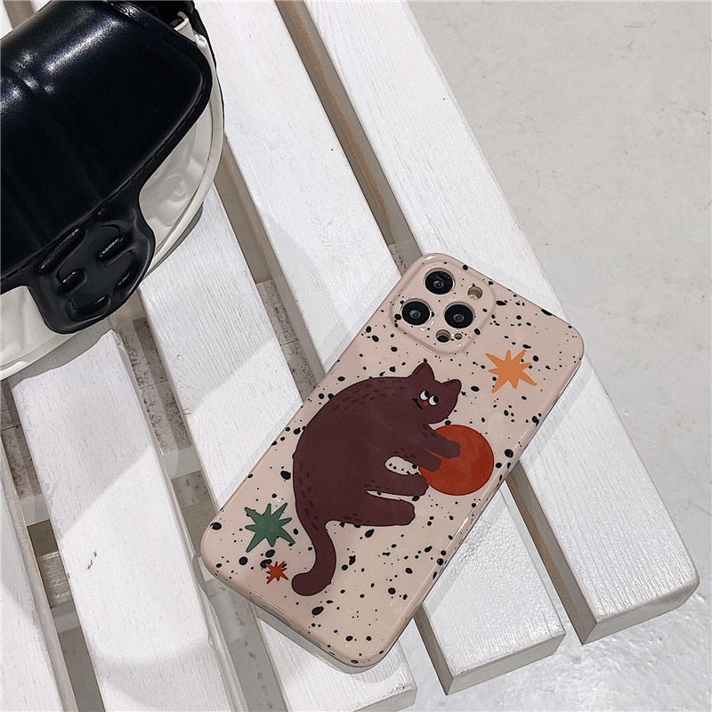 Splash Ink Cat iPhone Case - Cat Phone Case