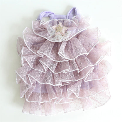 Spring Cat Dress - Purple / XS