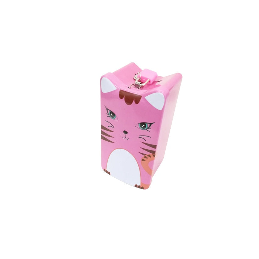 Square Cat Piggy Bank - Pink