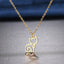 Stainless Steel Cat Necklace - Gold - Cat necklace