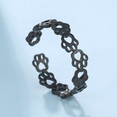 Stainless Steel Cat Paw Ring - cat rings