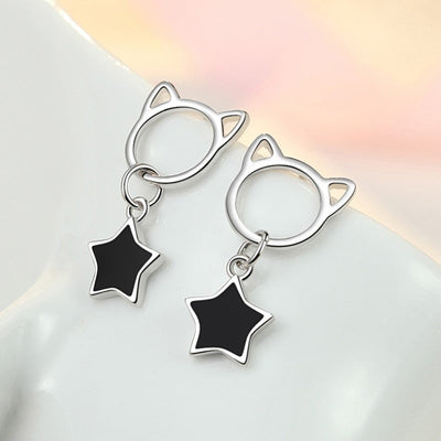 Star Cat Earrings - Cat earrings