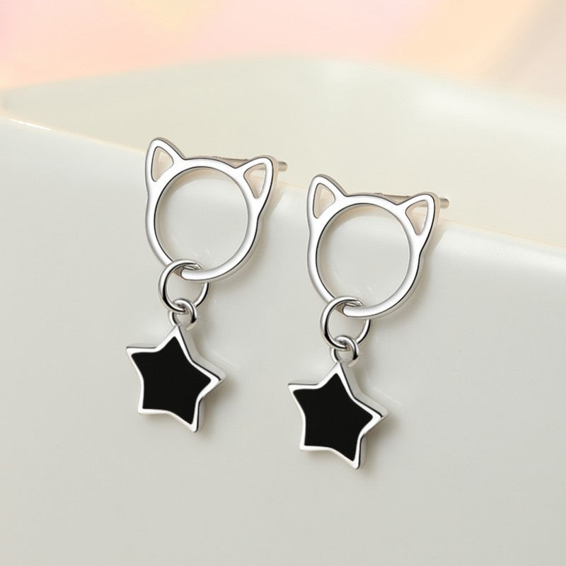 Star Cat Earrings - Cat earrings