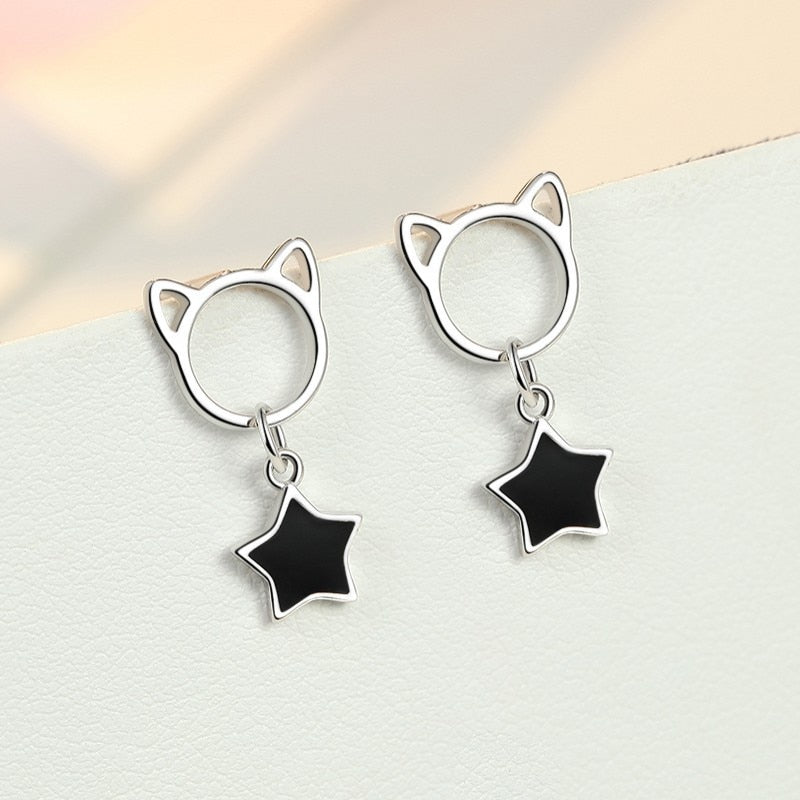 Star Cat Earrings - Cat earrings