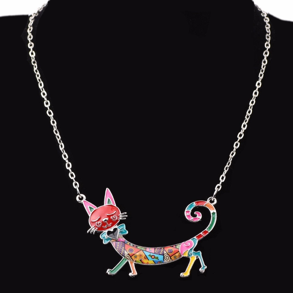 Steampunk Cat Necklace - Cat necklace