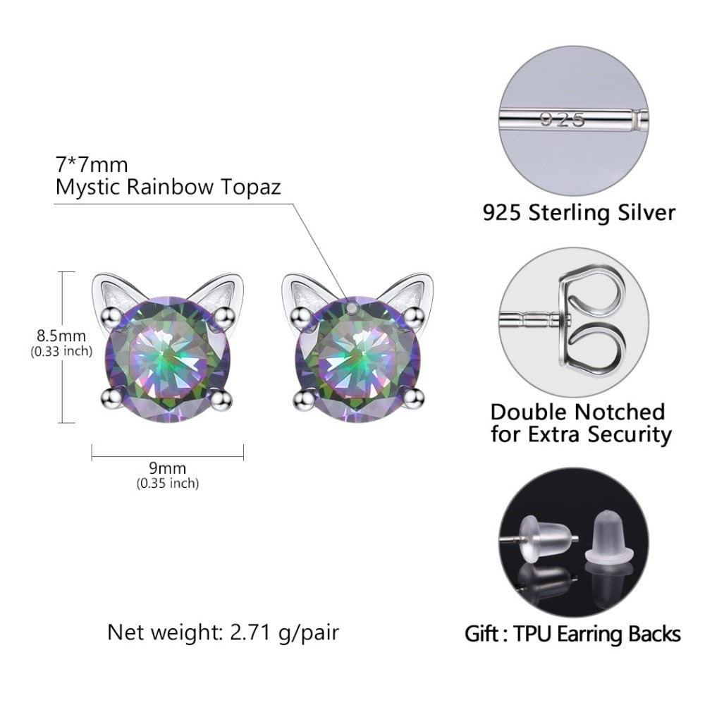 Sterling Silver Cat Earrings - Cat earrings