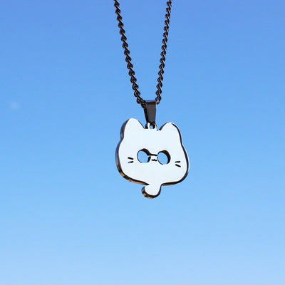Sterling Silver Cat Necklace - Cat necklace