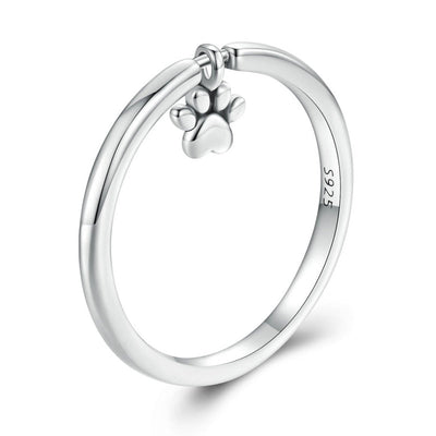 Sterling Silver Cat Paw Ring - 6 - cat rings