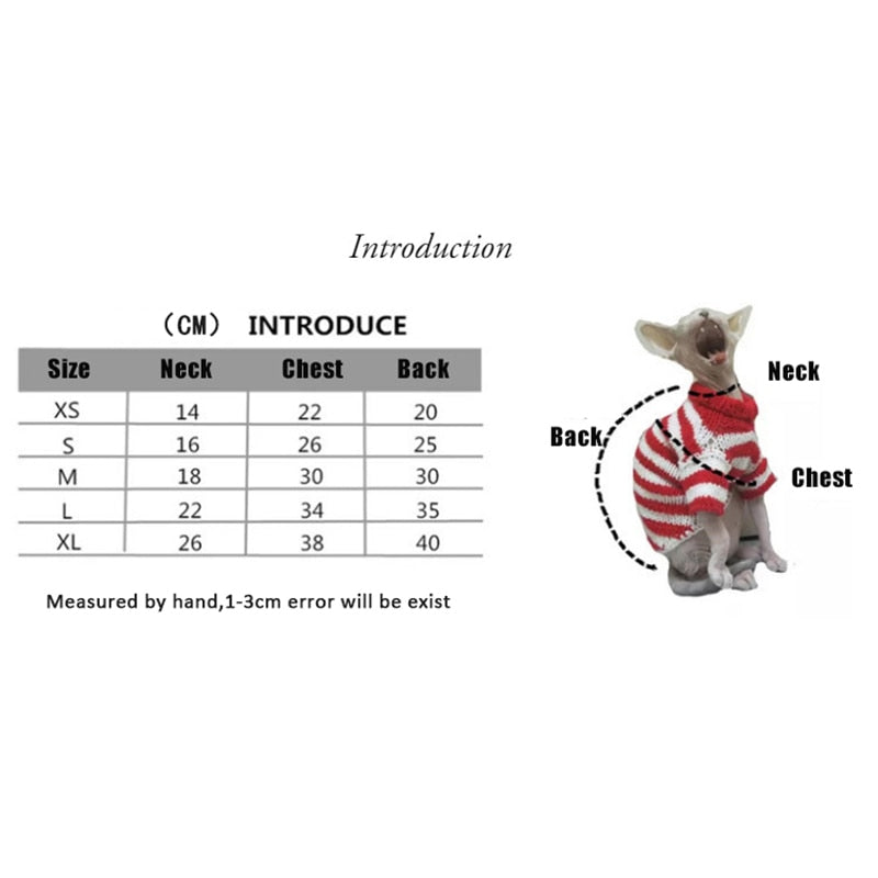 Striped Knitted Clothe for Cats - Clothes for cats